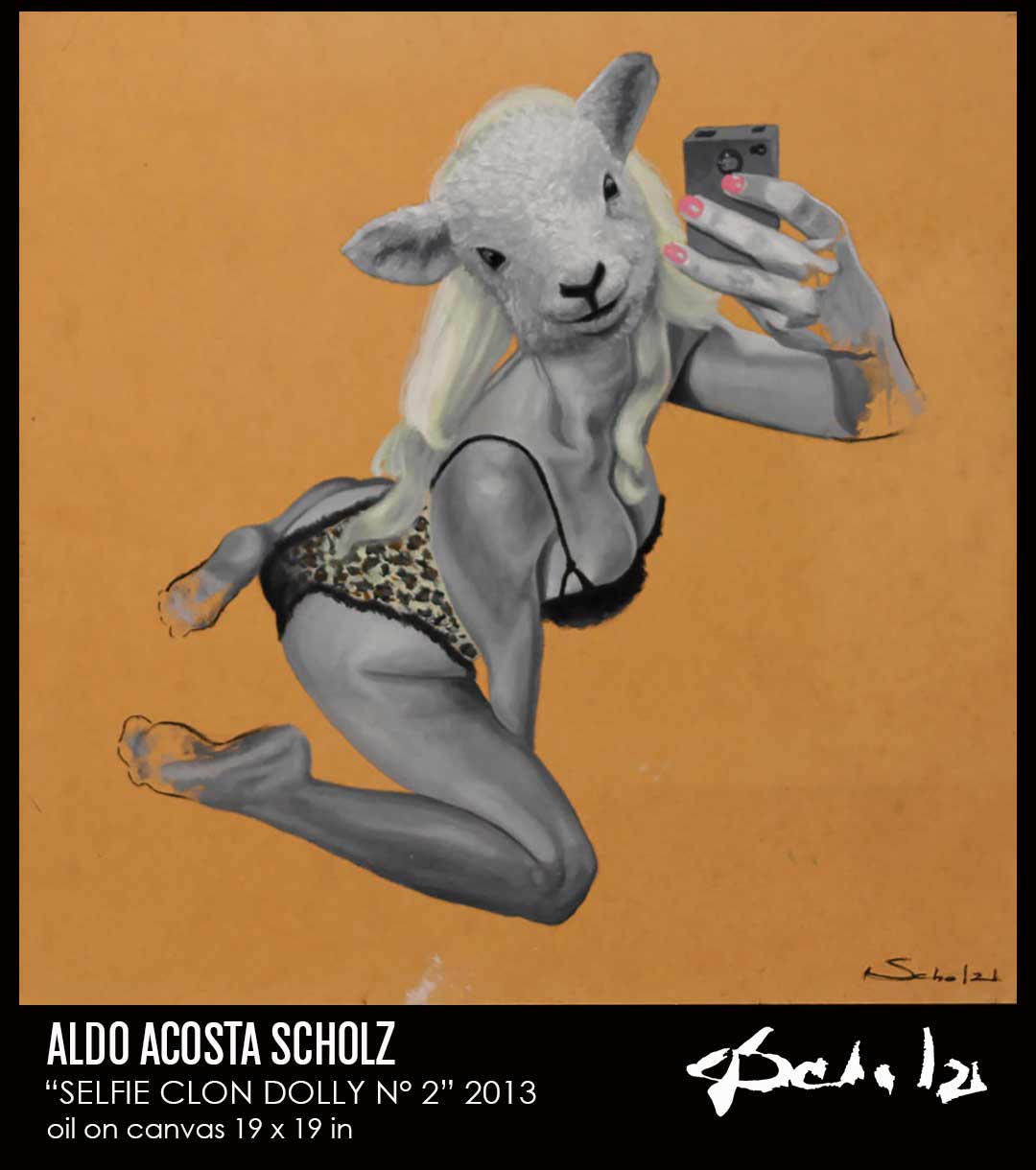 The surrealist painter Aldo Acosta is one of the greatest exponents of surrealist art, among his surrealist paintings is the serie selfie clone dolly. It is a great exponent of surrealism