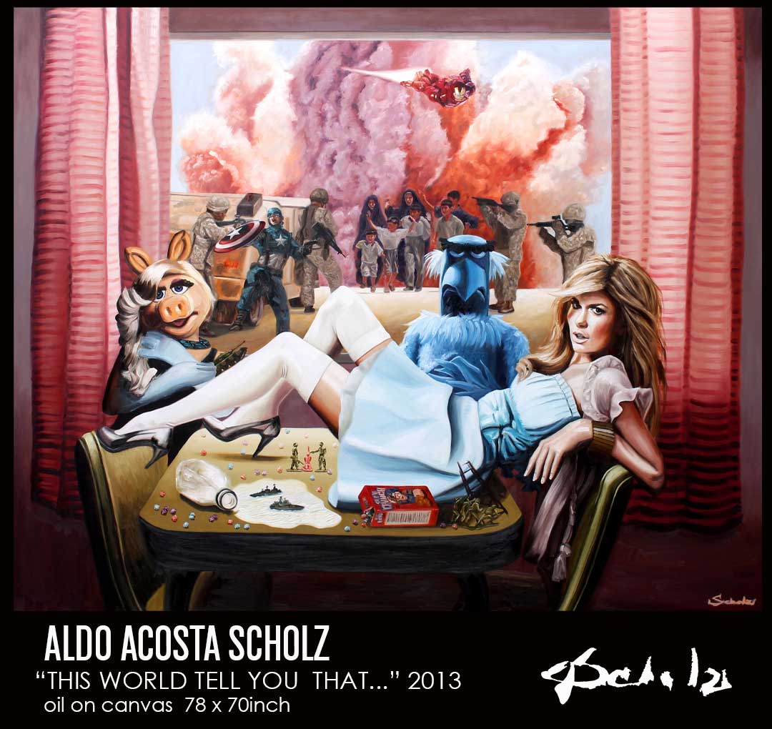 In the image we appreciate the contemporary art of the great contemporary artist Aldo Acosta, who shows his modern contemporary art within his contemporary painting. Aldo Acosta is considered one of the greatest contemporary artists