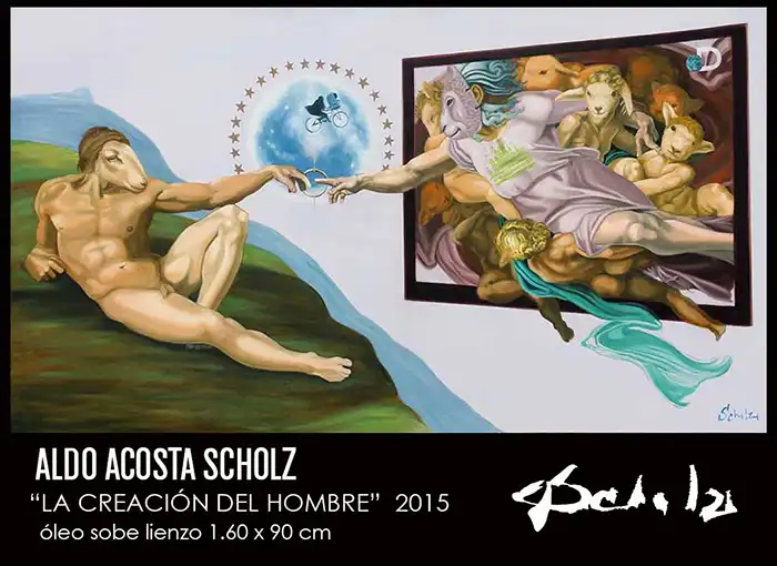 Observamos una obra del artista contemporáneo Aldo Acosta Scholz, en la tienda online se puede comprar cuadros al oleo online
