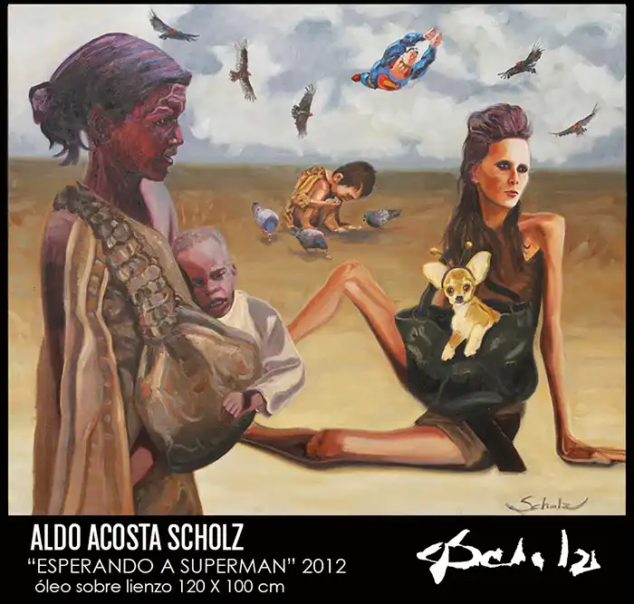 Vemos cuadros al óleo originales del gran artista contemporáneo Aldo Acosta Scholz