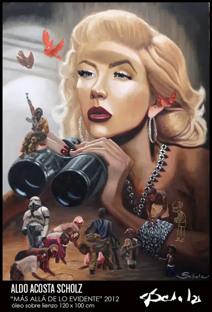 Apreciamos uno de los cuadros grandes al óleo del gran artista Aldo Acosta Scholz