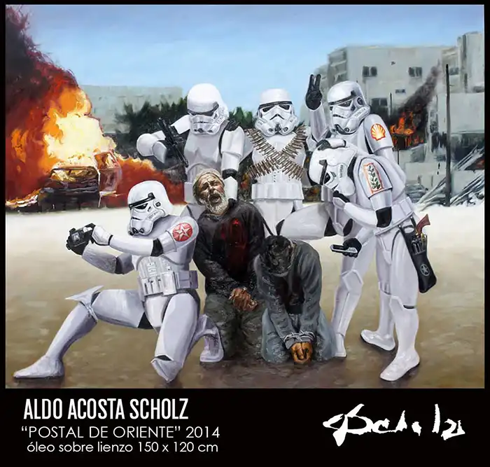 Apreciamos la venta de lienzos al óleo grandes del famoso artista contemporáneo Aldo Acosta Scholz