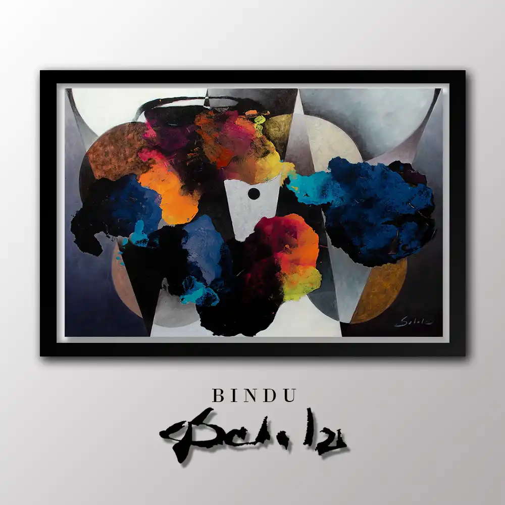 Bindu in black frame with white background, artwork for sale, original artwork for sale and art prints for sale by Aldo Acosta Scholz, available at our contemporary art gallery.